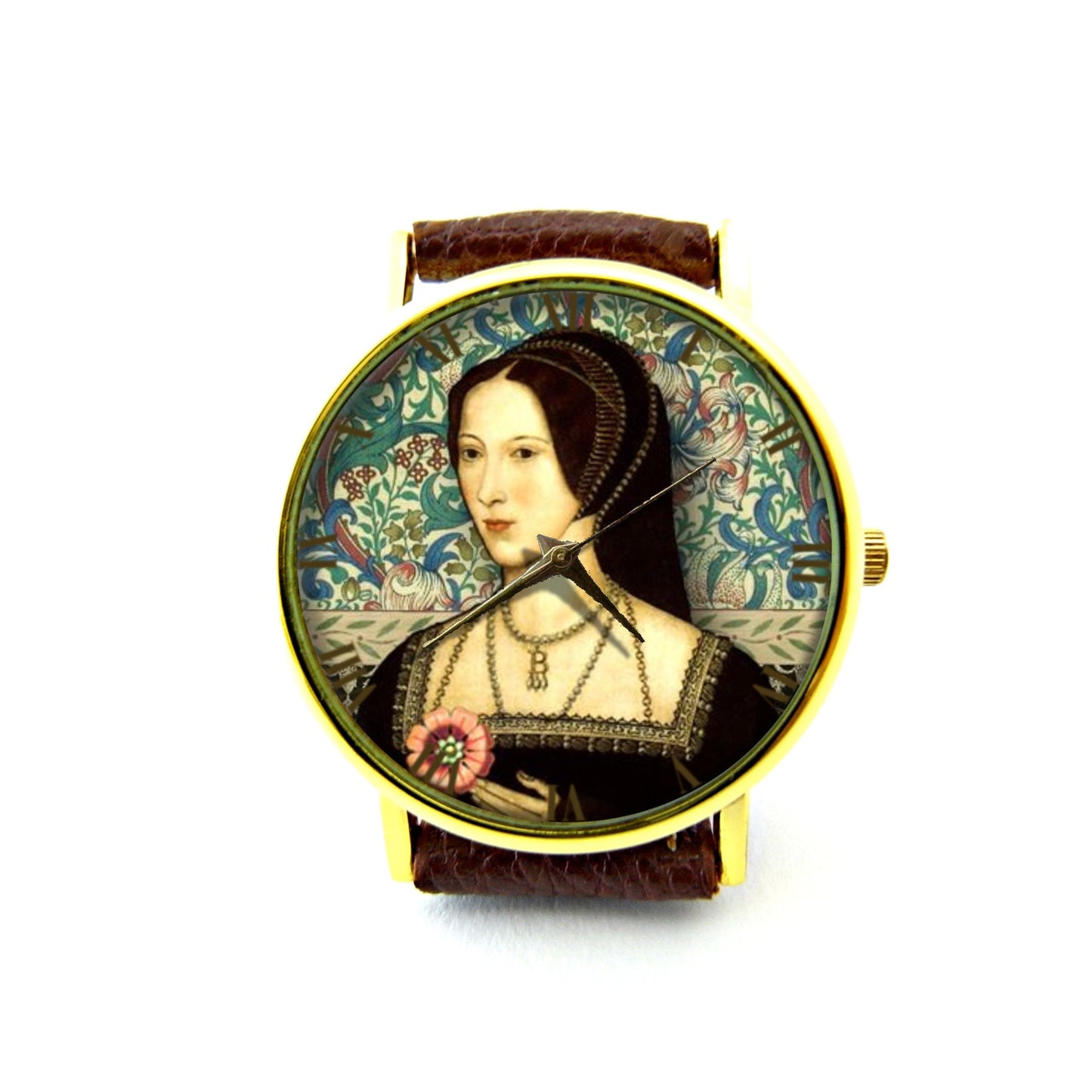 Anne Boleyn Leather Watch, English Queen Watch, Anne Boleyn Art Unisex Watch, Anne Boleyn Jewelry