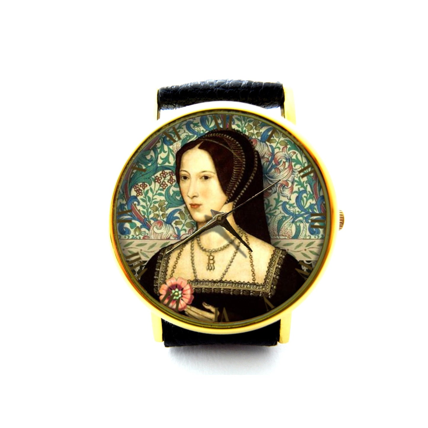 Anne Boleyn Leather Watch, English Queen Watch, Anne Boleyn Art Unisex Watch, Anne Boleyn Jewelry