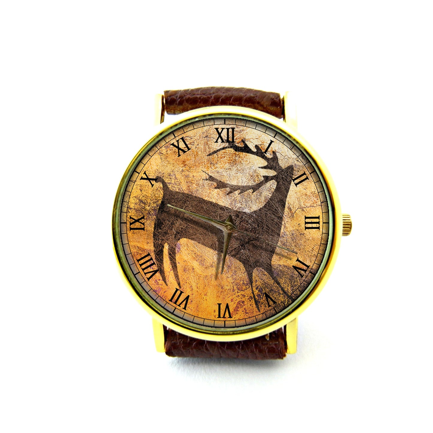 Sheep Leather Watch, Sheep, Goat, Cave Art, Art Watch, Unisex Watch, Ladies Watch, Mens Watch, Sheep Jewelry