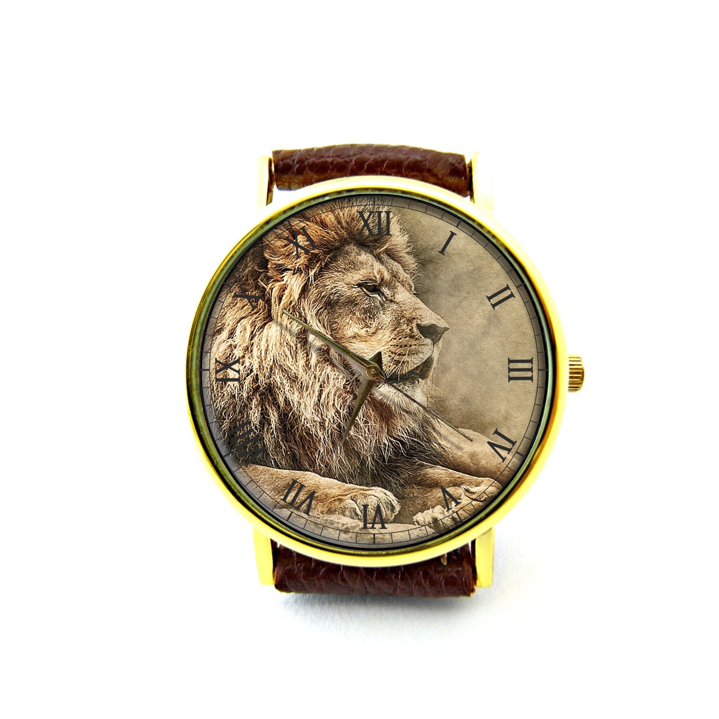 Vintage Lion Leather Watch, Lion Watch, Unisex Watch, Ladies Watch, Mens Watch