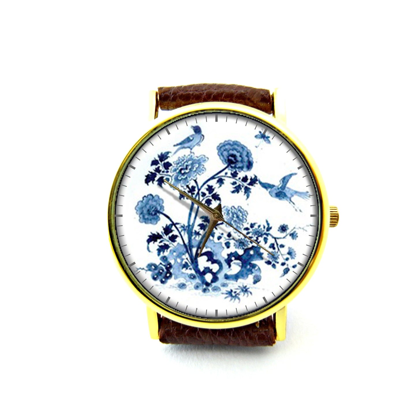 Delft Leather Watch, Delft Accessory, Ladies Watch, Mens Watch, Delft Jewelry, Pattern 4