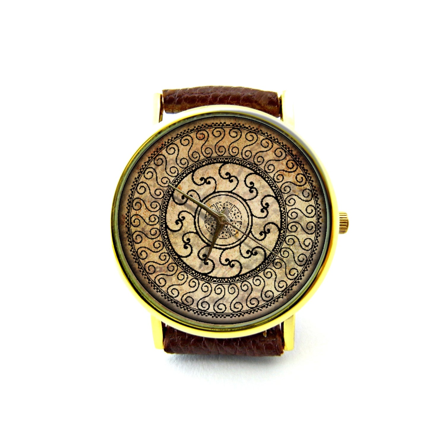 Mandala Leather Watch, Henna, Mehndi, Unisex Watch, Ladies Watch, Mens Watch, Mandala Jewelry, Mandala Accessory, Pattern 2