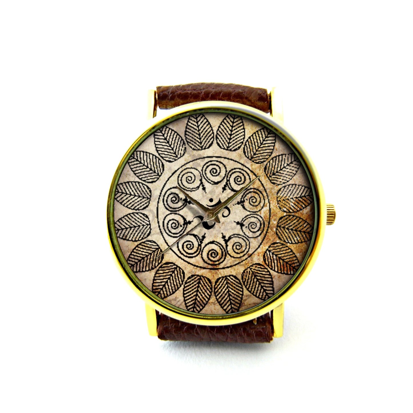 Mandala Leather Watch, Henna, Mehndi, Unisex Watch, Ladies Watch, Mens Watch, Mandala Jewelry, Mandala Accessory, Pattern 1