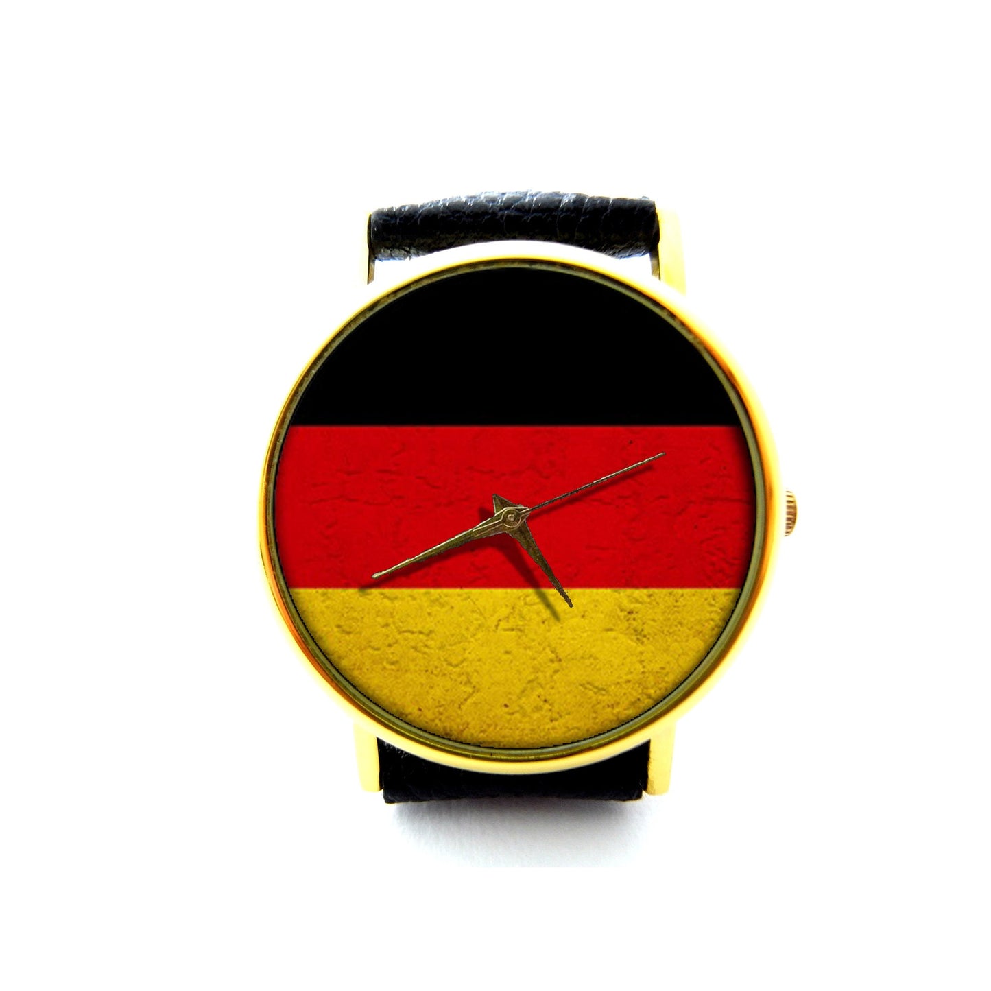 Germany Flag Leather Watch, Flag Accessory, Unisex Watch, Ladies Watch, Men Watch, Flag Jewelry, Pattern 3