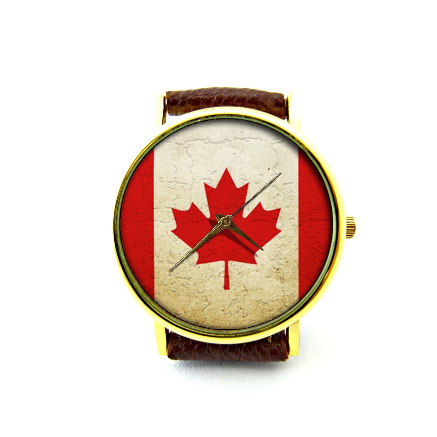 Canada Flag Leather Watch, Flag Accessory, Unisex Watch, Ladies Watch, Men Watch, Flag Jewelry, Pattern 4