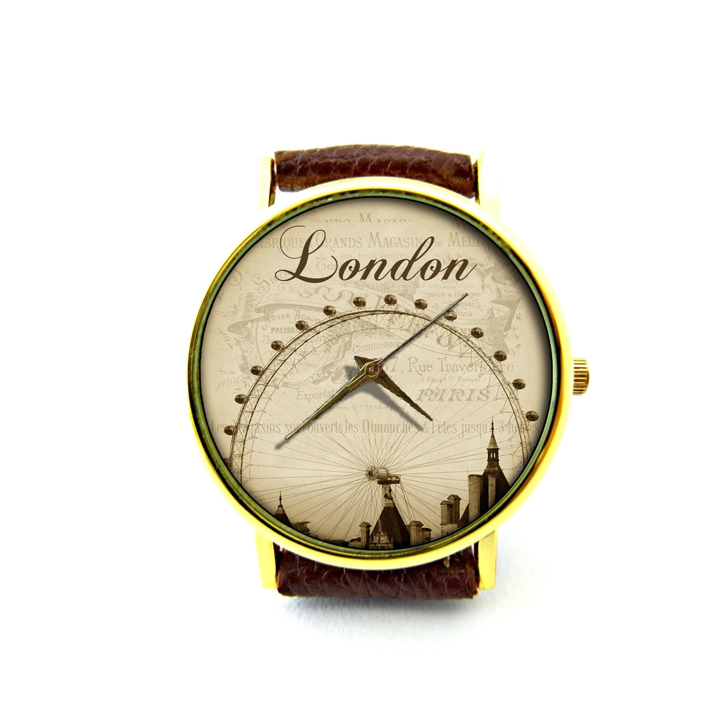 London Leather Watch, City Leather Watch, London Accessory, Ladies Watch, Mens Watch, Unisex Watch, London Jewelry