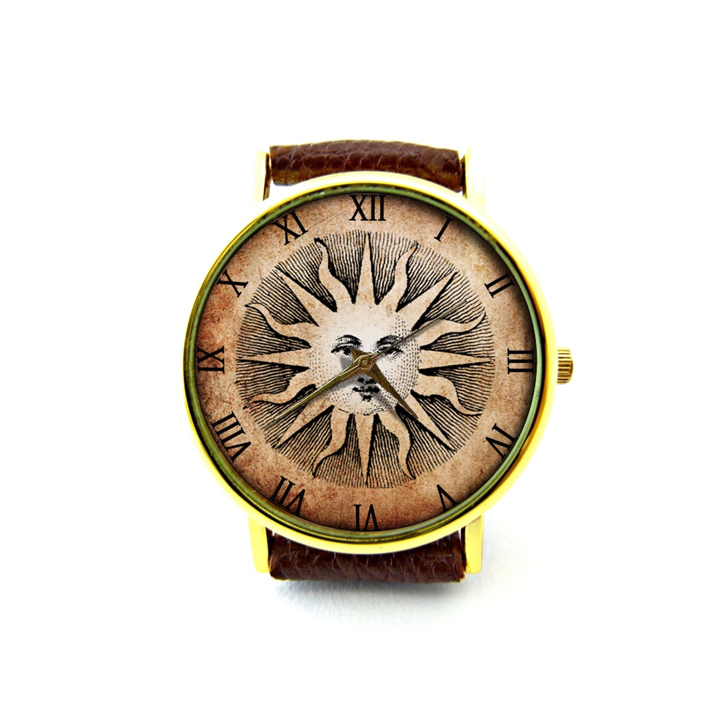 Sun Leather Watch, Wisdom Circles Leather Watch, Art Leather Watch, Unisex Watch, Ladies Watch, Mens Watch, Sun Jewelry