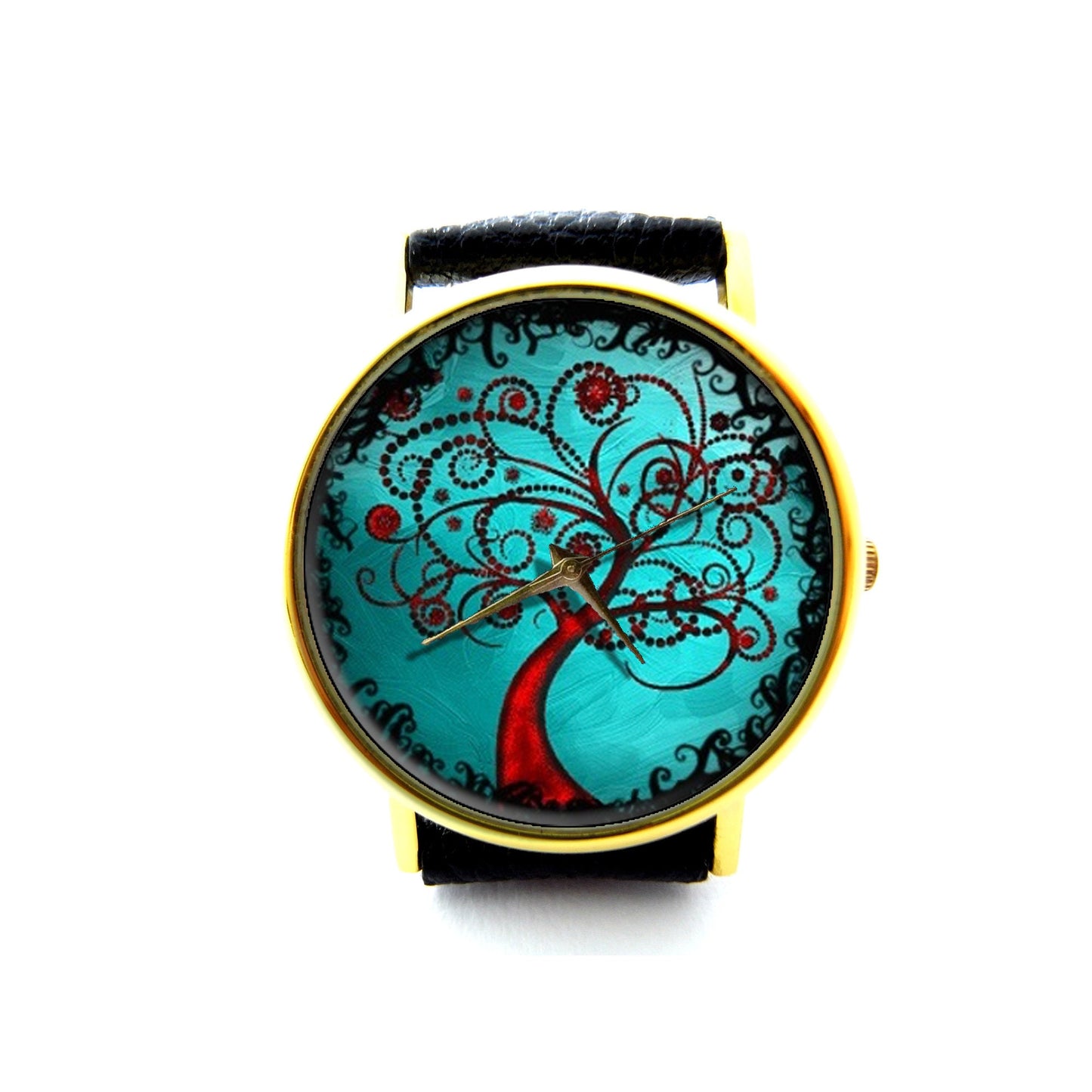 Tree Leather Watch, Tree Of Life, Magic Tree, Unisex Watch, Ladies Watch, Mens Watch, Tree Jewelry, Personalized Watch, Pattern 9