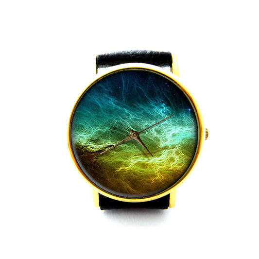 Drustan Nebula Leather Watch, Space Watch, Universe Watch, Unisex Watch, Ladies Watch, Mens Watch, Galaxy Jewelry