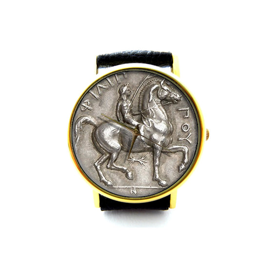 Antique Coin Leather Watch, Ancient Coin, Old Coin, Unisex Watch, Ladies Watch, Mens Watch, Coin Jewelry, Pattern 2