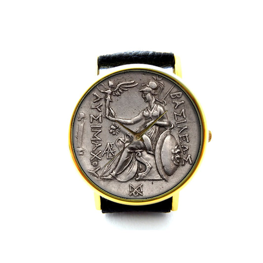 Antique Coin Leather Watch, Ancient Coin, Old Coin, Unisex Watch, Ladies Watch, Mens Watch, Coin Jewelry, Pattern 3