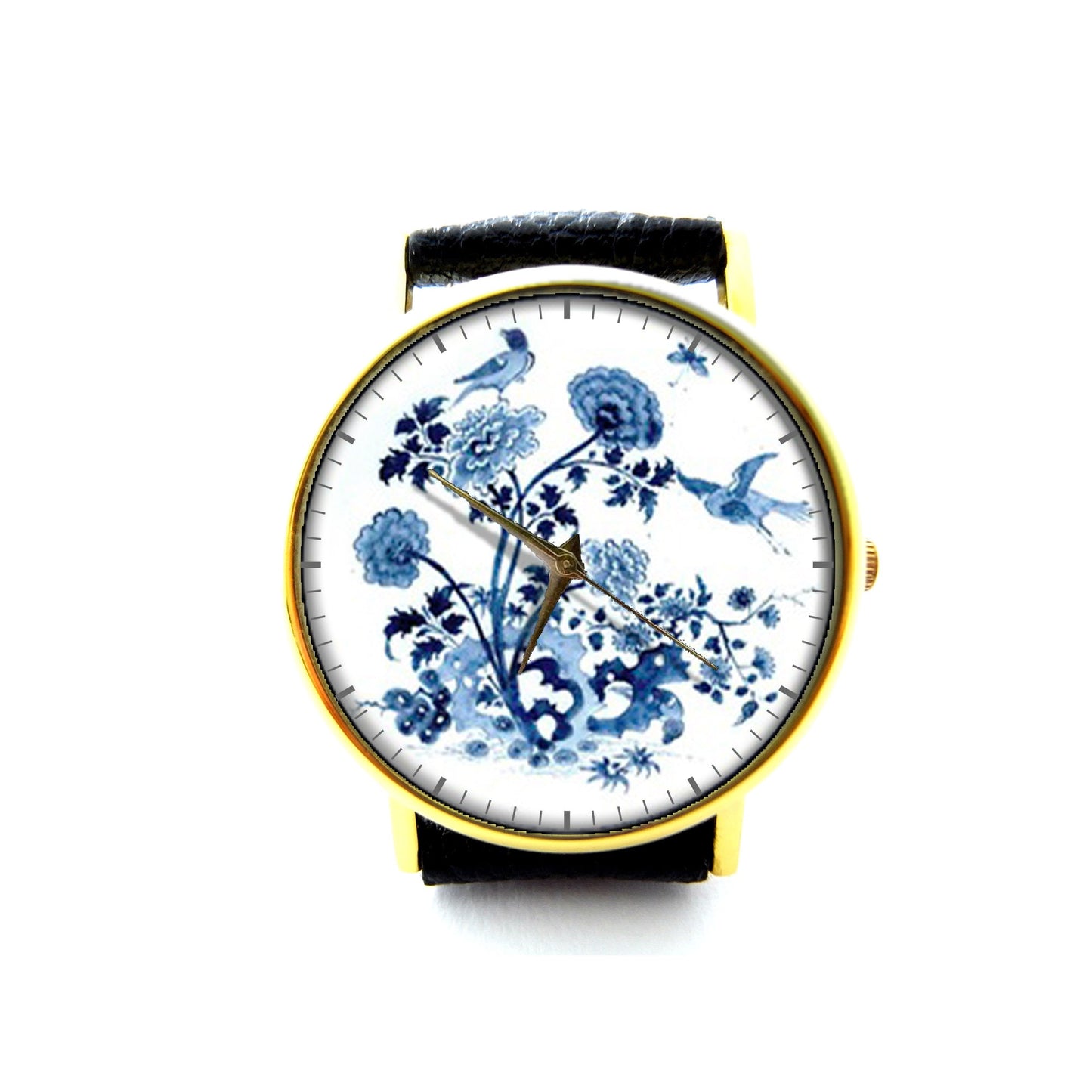 Delft Leather Watch, Delft Accessory, Ladies Watch, Mens Watch, Delft Jewelry, Pattern 4