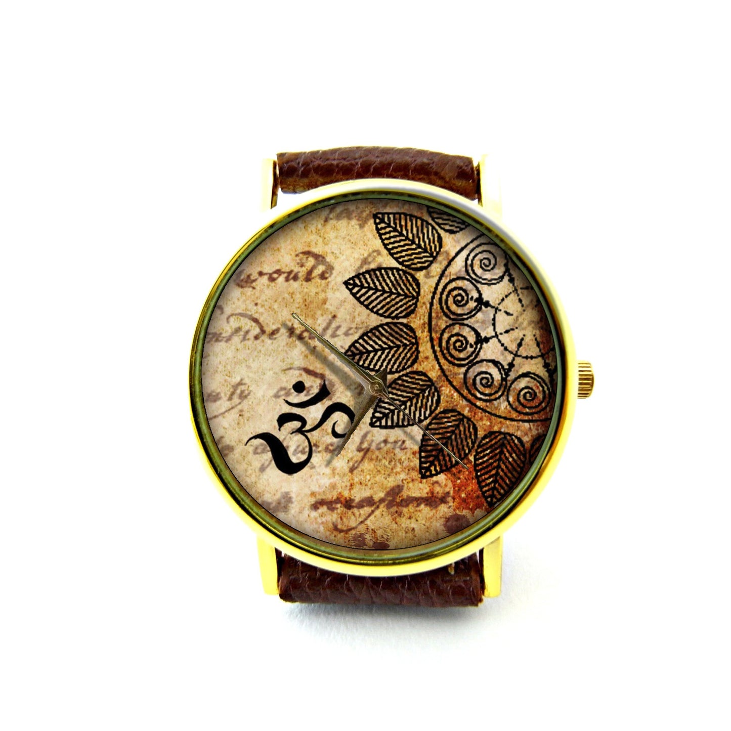 Mandala Leather Watch, Henna, Mehndi, Unisex Watch, Ladies Watch, Mens Watch, Mandala Jewelry, Mandala Accessory, Pattern 3