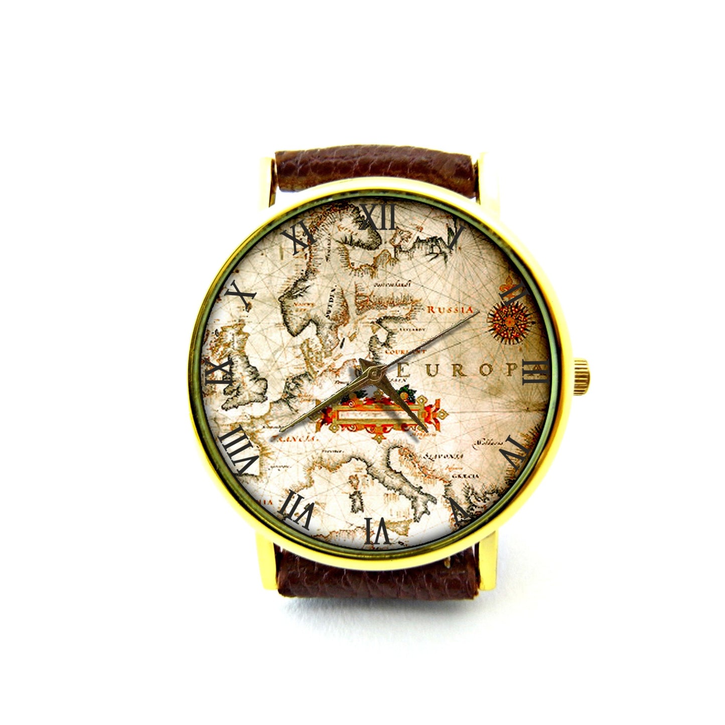 World Map Leather Watch, Map Watch, Vintage Map Watch, Antique Map Watch, Ladies Watch, Mens Watch, Map Jewelry, Pattern 2