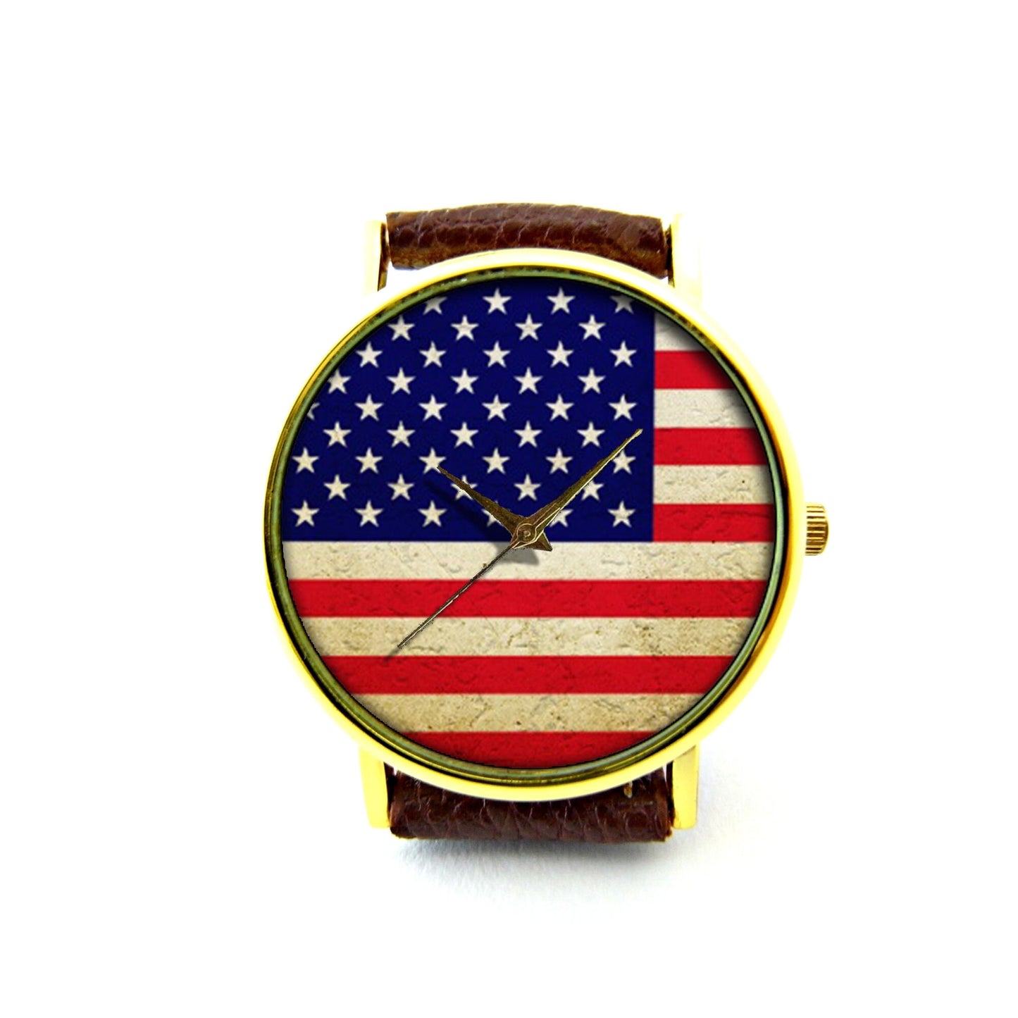 American Flag Leather Watch, US Flag Leather Watch, Flag Accessory, Unisex Watch, Ladies Watch, Mens Watch, Flag Jewelry, Pattern 1