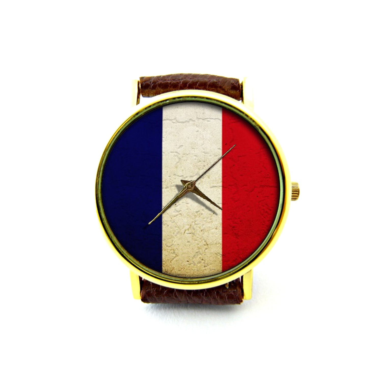 France Flag Leather Watch, Flag Accessory, Unisex Watch, Ladies Watch, Men Watch, Flag Jewelry, Pattern 5