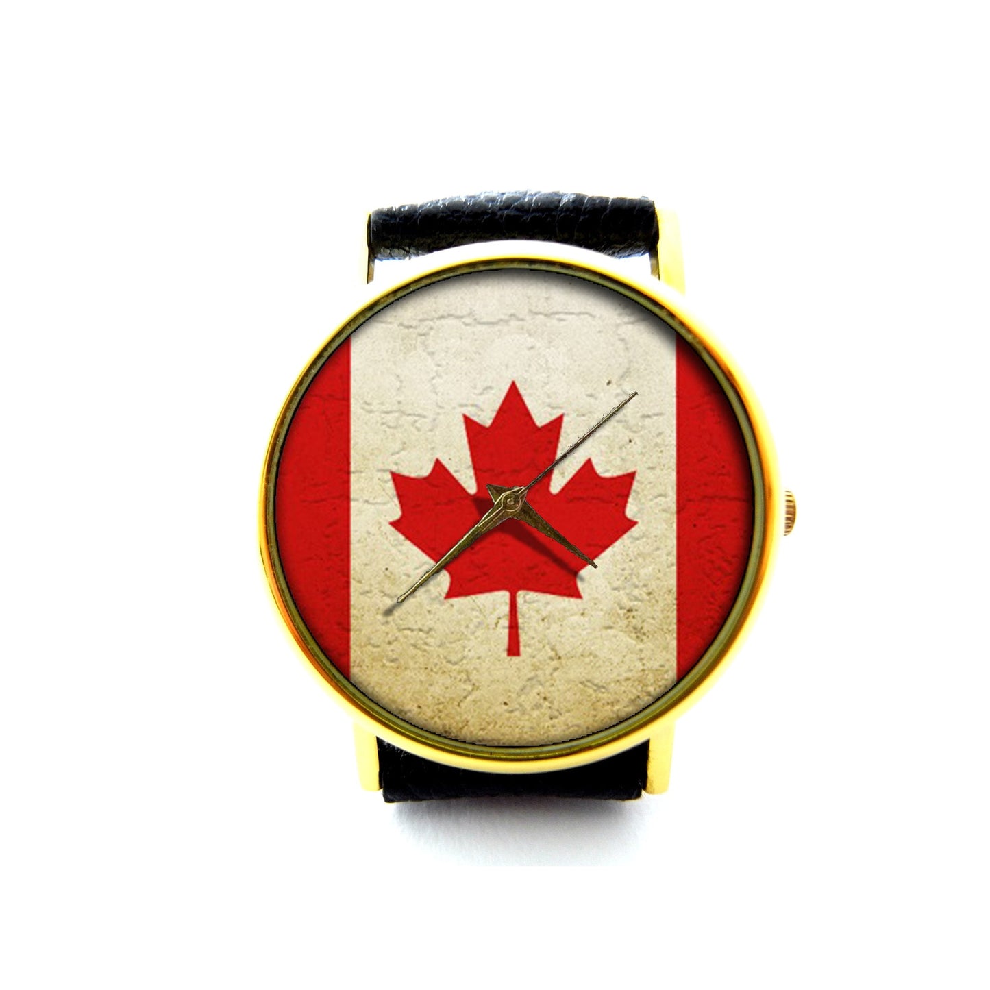 Canada Flag Leather Watch, Flag Accessory, Unisex Watch, Ladies Watch, Men Watch, Flag Jewelry, Pattern 4