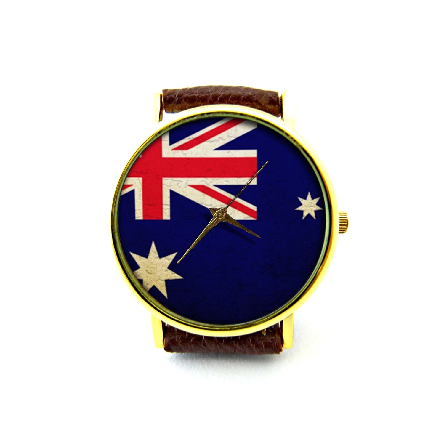 Australia Flag Leather Watch, Flag Accessory, Unisex Watch, Ladies Watch, Men Watch, Flag Jewelry, Pattern 6