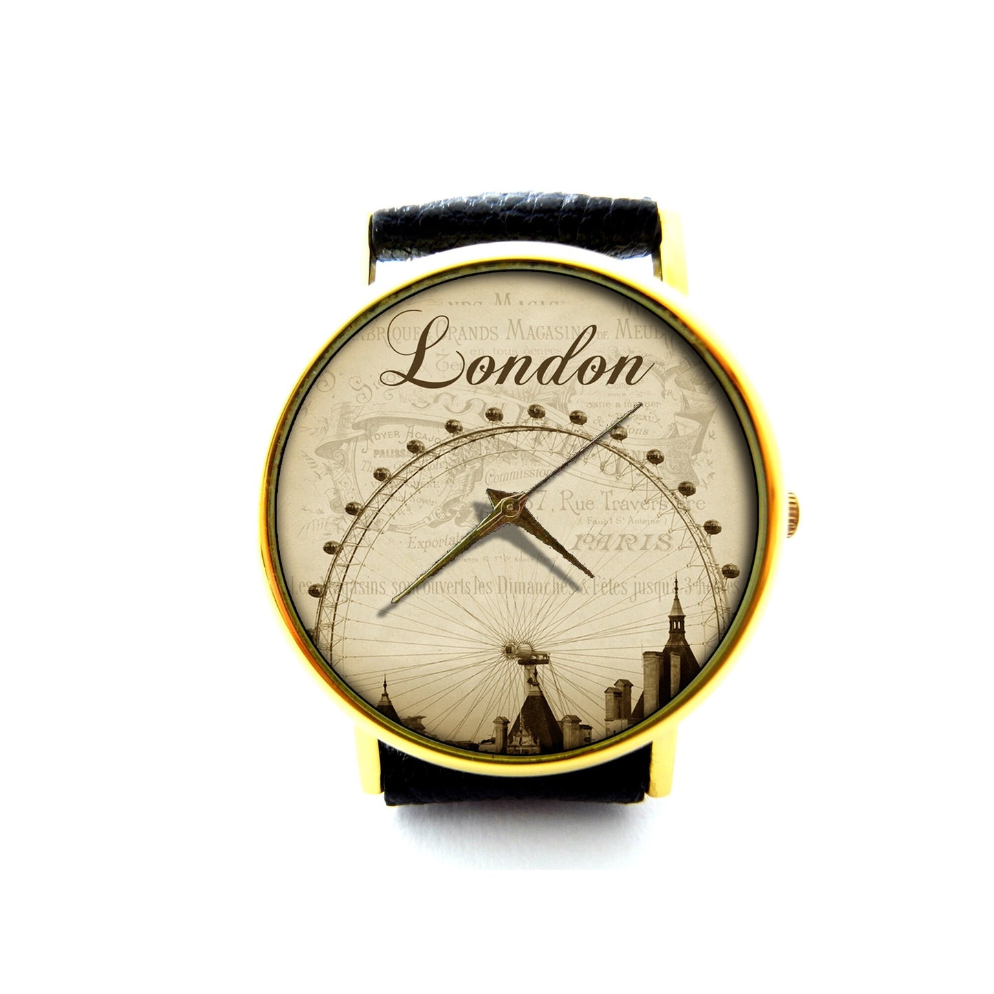 London Leather Watch, City Leather Watch, London Accessory, Ladies Watch, Mens Watch, Unisex Watch, London Jewelry