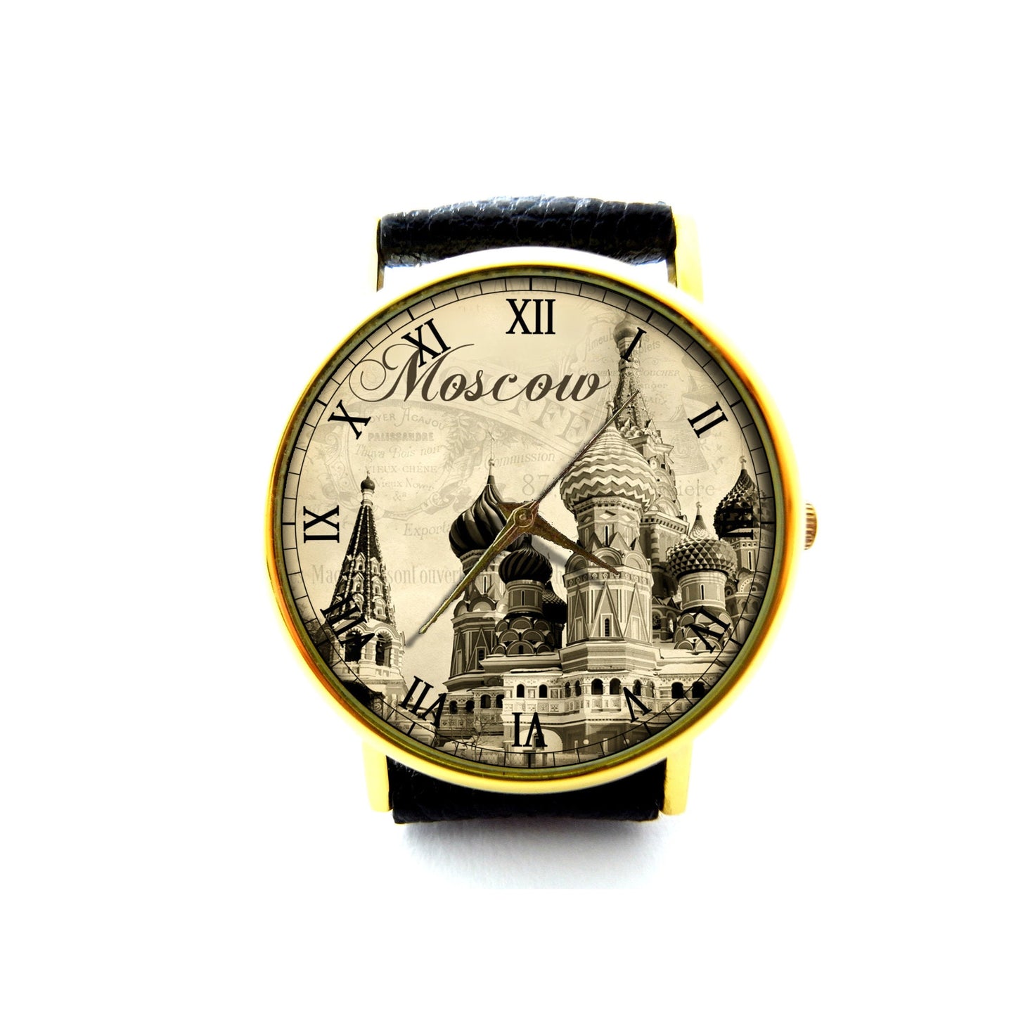 Moscow Leather Watch, Russia Moscow City Leather Watch, Moscow Accessory, Ladies Watch, Mens Watch, Moscow Jewelry