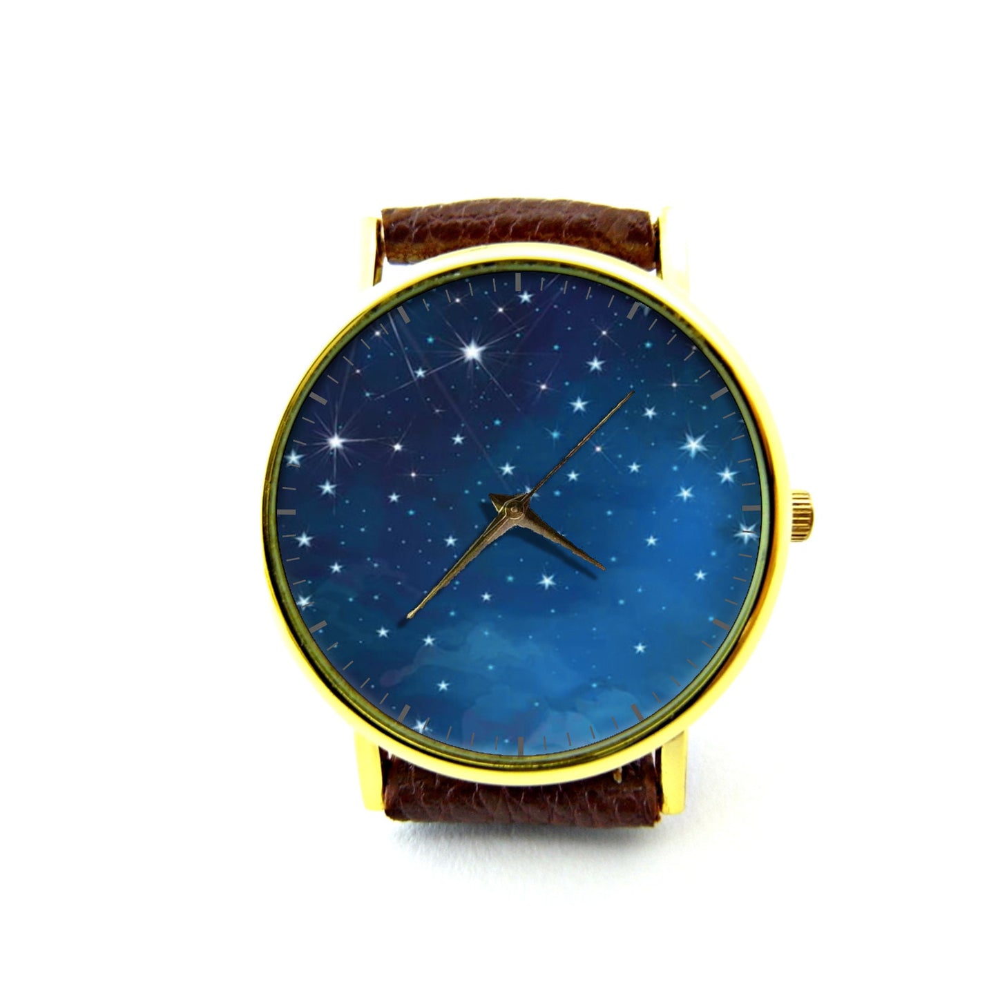 Stars Blue Sky Leather Watch, Stars Blue Sky Ladies Watch, Unisex Watch, Stars Blue Sky Jewellery