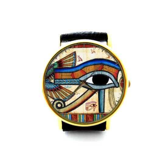 Ancient Egyptian Eye of Horus Leather Watch, Eye of Horus Ladies Watch, Unisex Watch, Ancient Egyptian Jewellery