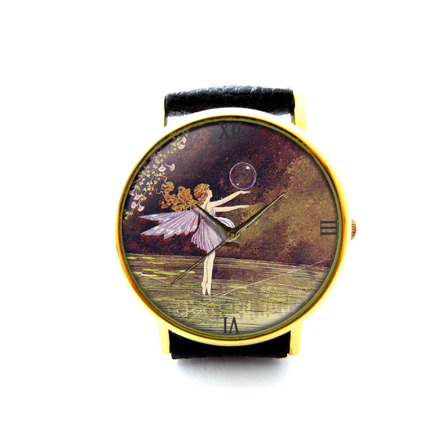 Bubble Ballet Fairy Leather Watch, Fairy Ladies Watch, Unisex Watch, Ballet Fairy Jewellery