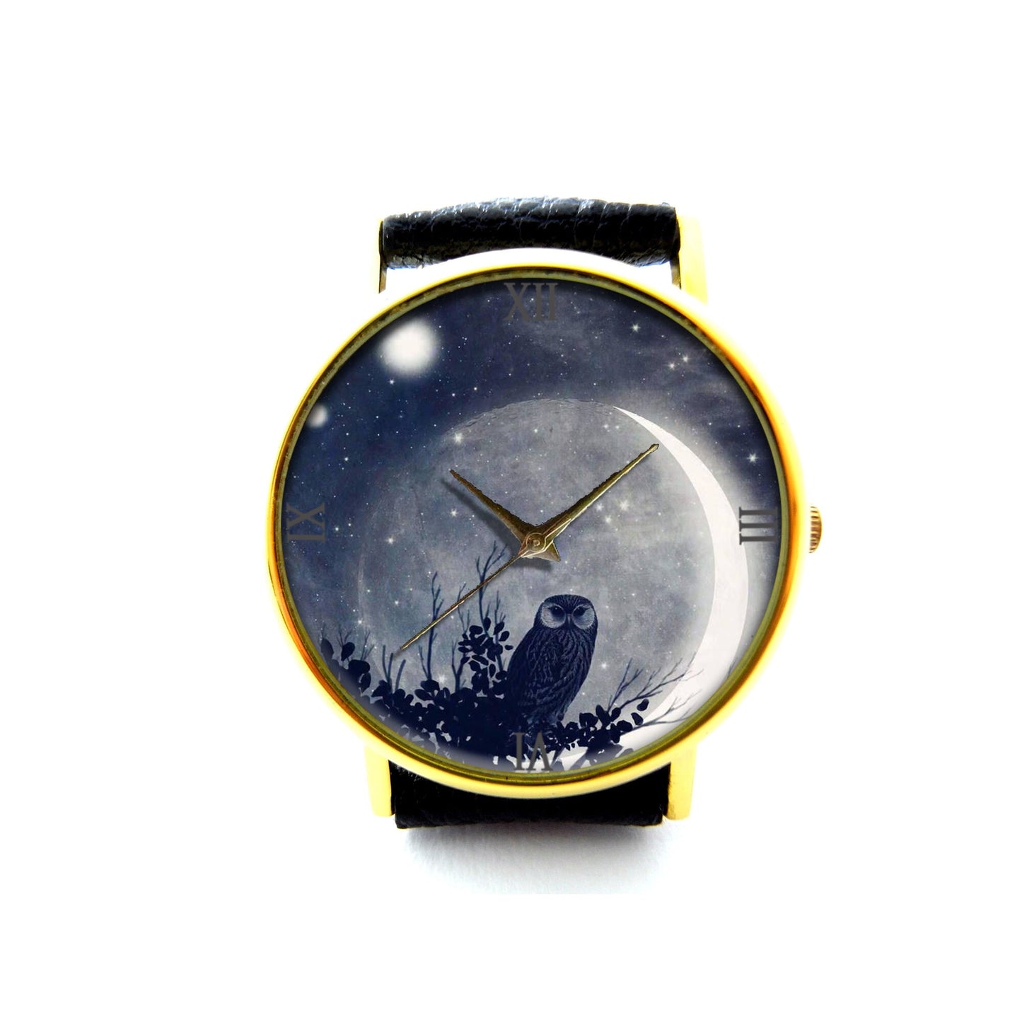 Night Owl Leather Watch, Night Owl Ladies Watch, Unisex Watch, Night Owl Jewellery