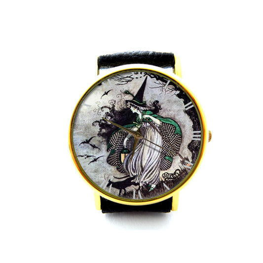 Witch Leather Watch, Witch Ladies Watch, Unisex Watch, Witch Jewellery