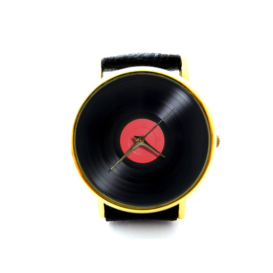 Vinyl Record 45 LP Leather Watch, Vinyl Record 45 LP Ladies Watch, Unisex Watch, Vinyl Record 45 LP Jewellery