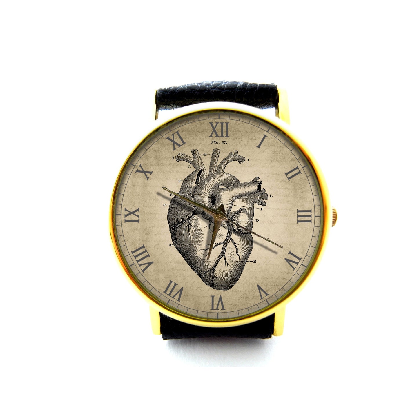 Vintage Heart Leather Watch, Heart Ladies Watch, Unisex Watch, Heart Jewellery