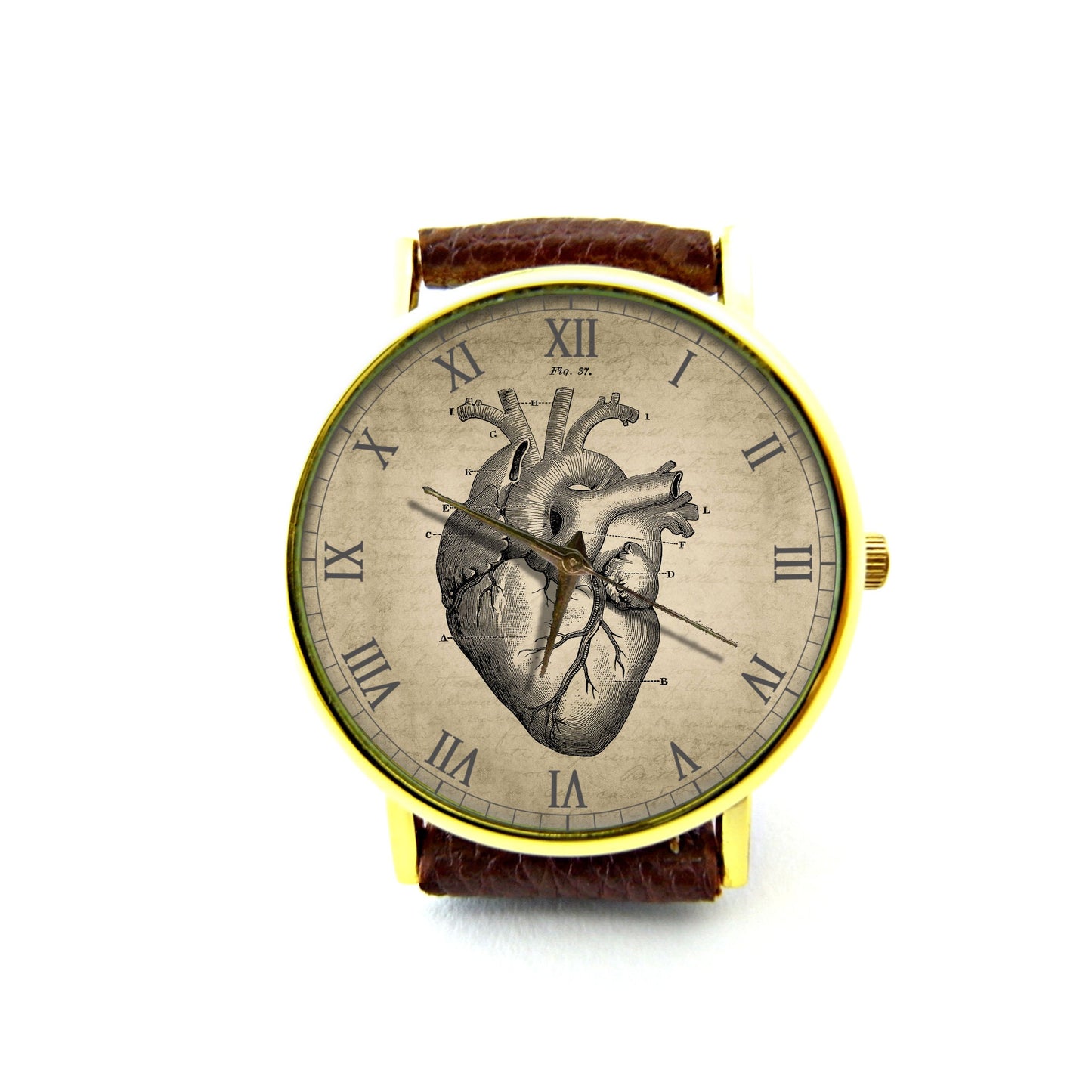 Vintage Heart Leather Watch, Heart Ladies Watch, Unisex Watch, Heart Jewellery