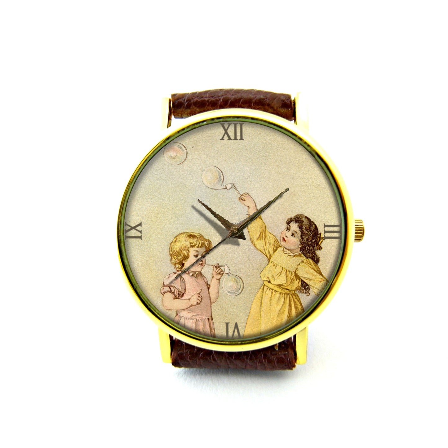 Vintage Bubbles Leather Watch, Vintage Bubbles Ladies Watch, Unisex Watch, Bubbles Jewellery