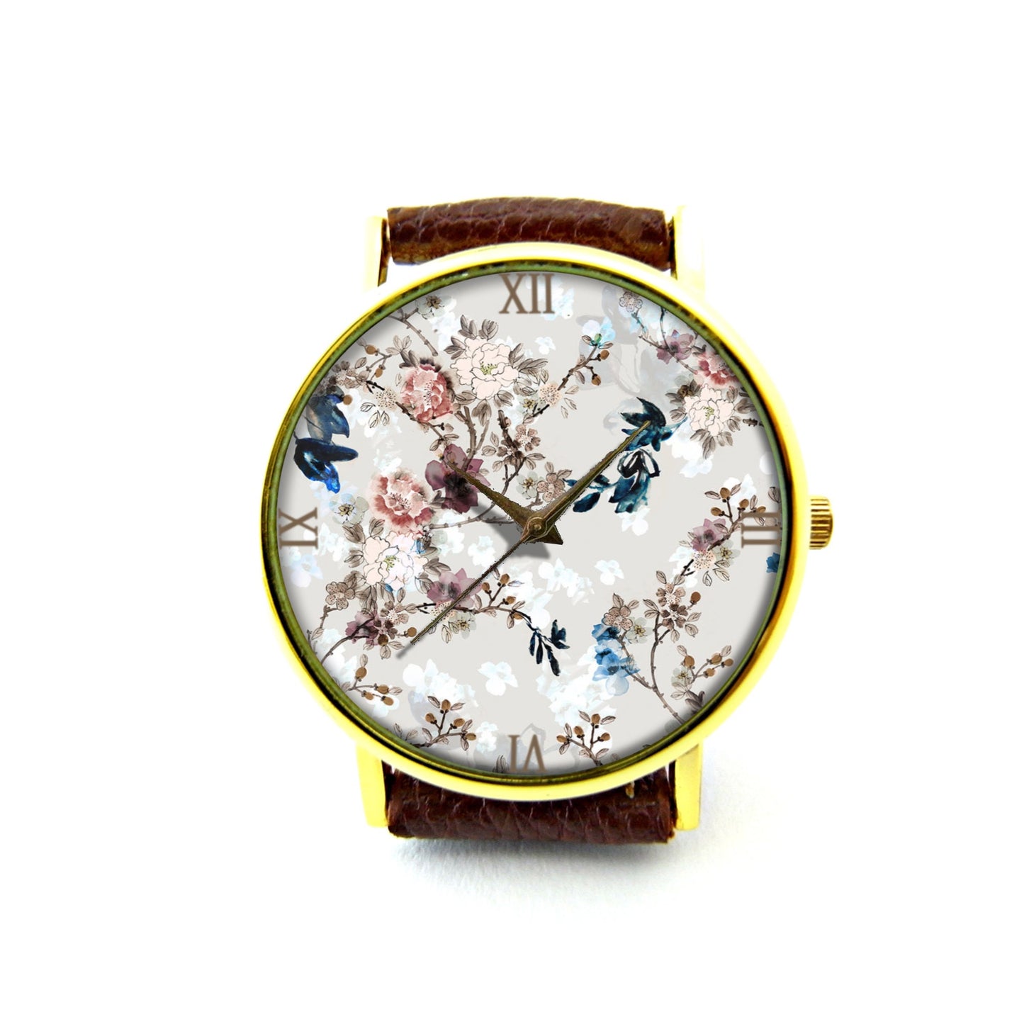 Vintage Flower Leather Watch, Vintage Rose Watch, Floral Watch, Ladies Watch, Unisex Watch, Floral Jewelry