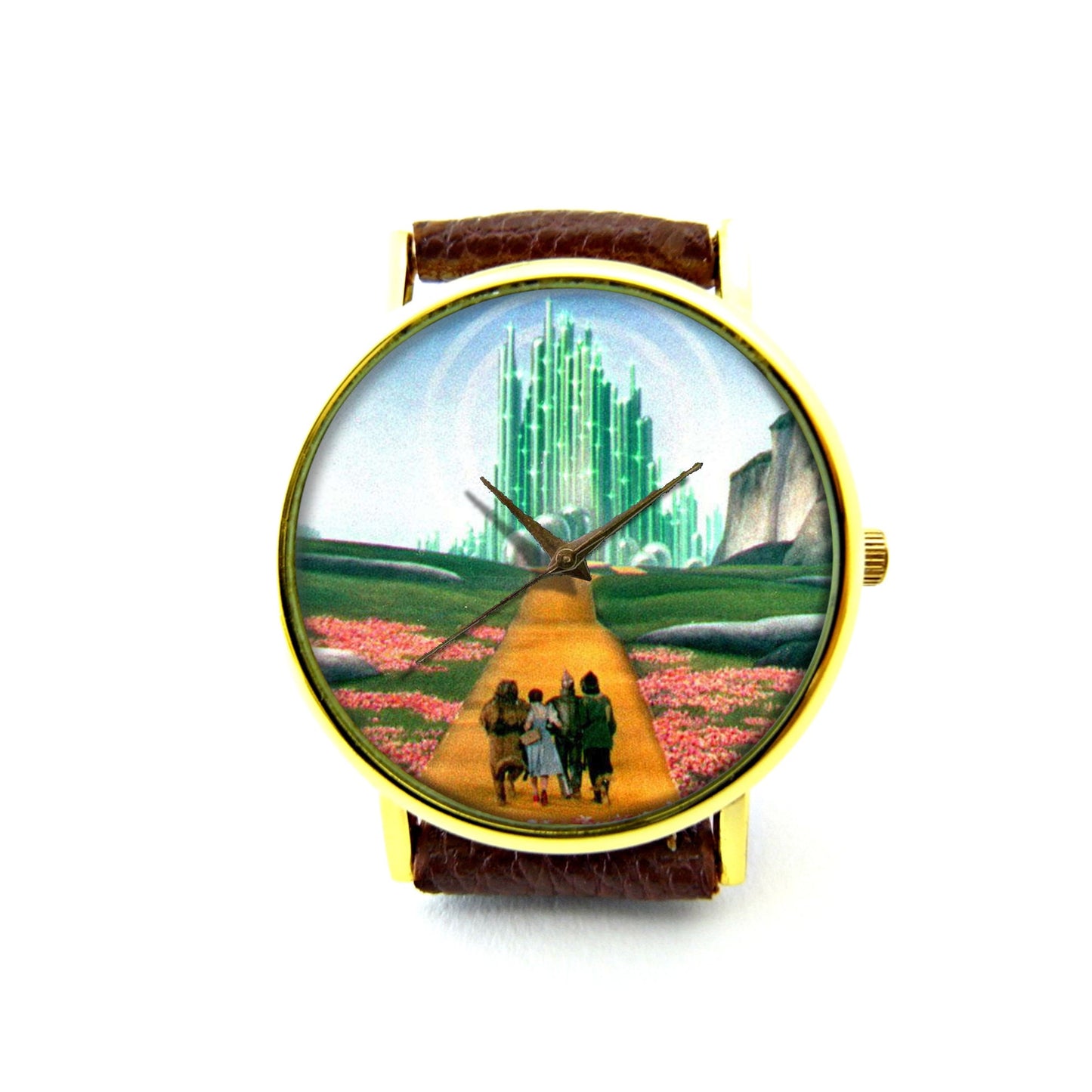 Yellow Brick Road Leather Watch,  Wizard of Oz Ladies Watch, Unisex Watch, Oz Jewelry, Vintage Style Jewelry