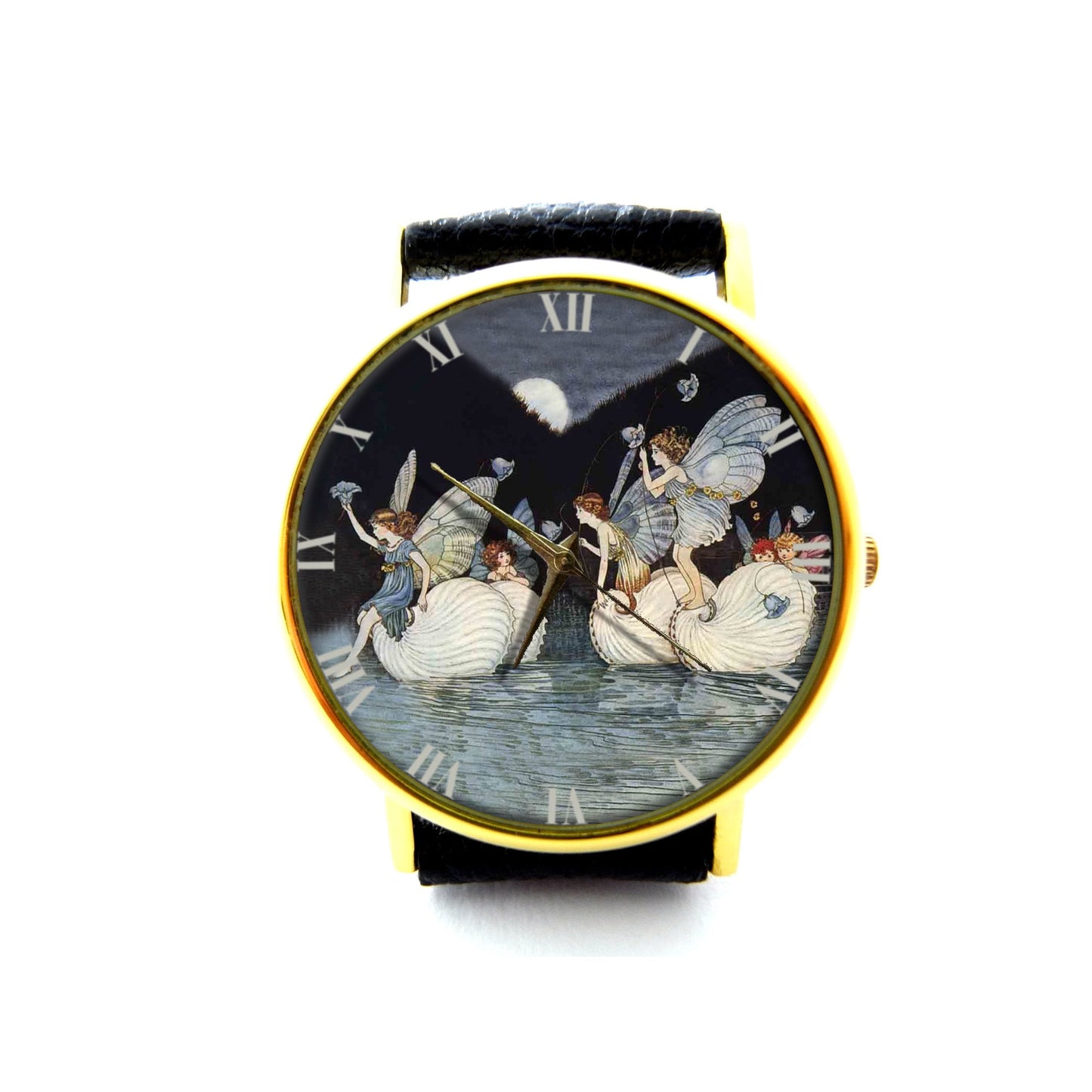 Vintage Fairies Leather Watch, Vintage Fairy Ladies Watch, Unisex Watch, Vintage Fairies Jewellery