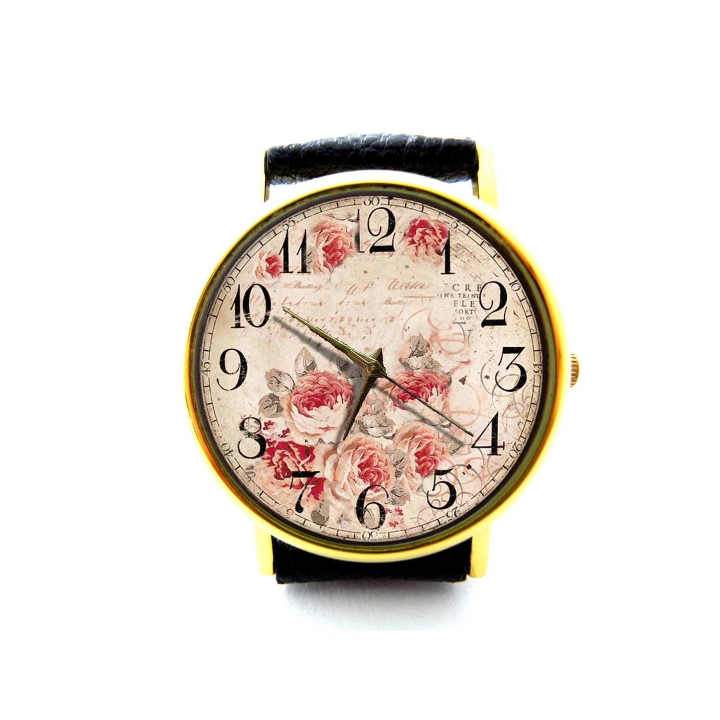 Rose Leather Watch, Vintage Flower Leather Watch, Vintage Rose Watch, Floral Watch, Ladies Watch, Mens Watch, Unisex Watch, Rose Jewelry