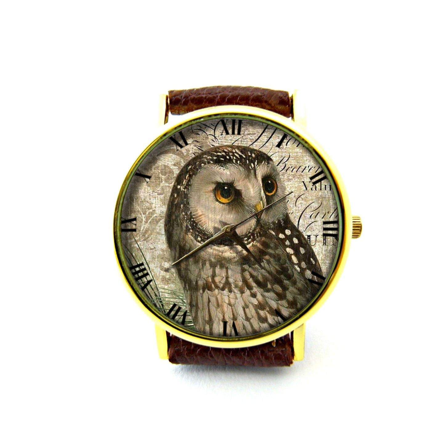 Vintage Owl Leather Watch, Antique Owl Ladies Watch, Owl Unisex Watch, Vintage Owl Watch, Owl Jewelry