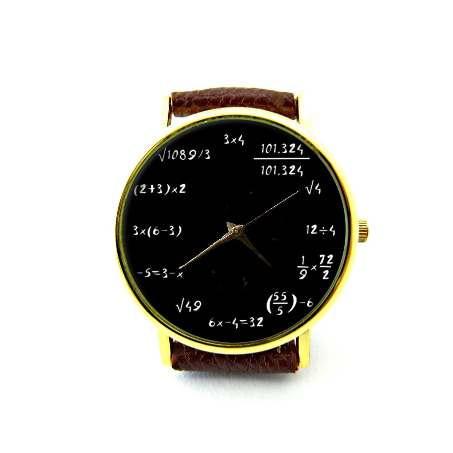 Math Art Watch, Mathematical Formulates Leather Watch, Math Equations Ladies Watch, Unisex Watch, Equations Jewellery