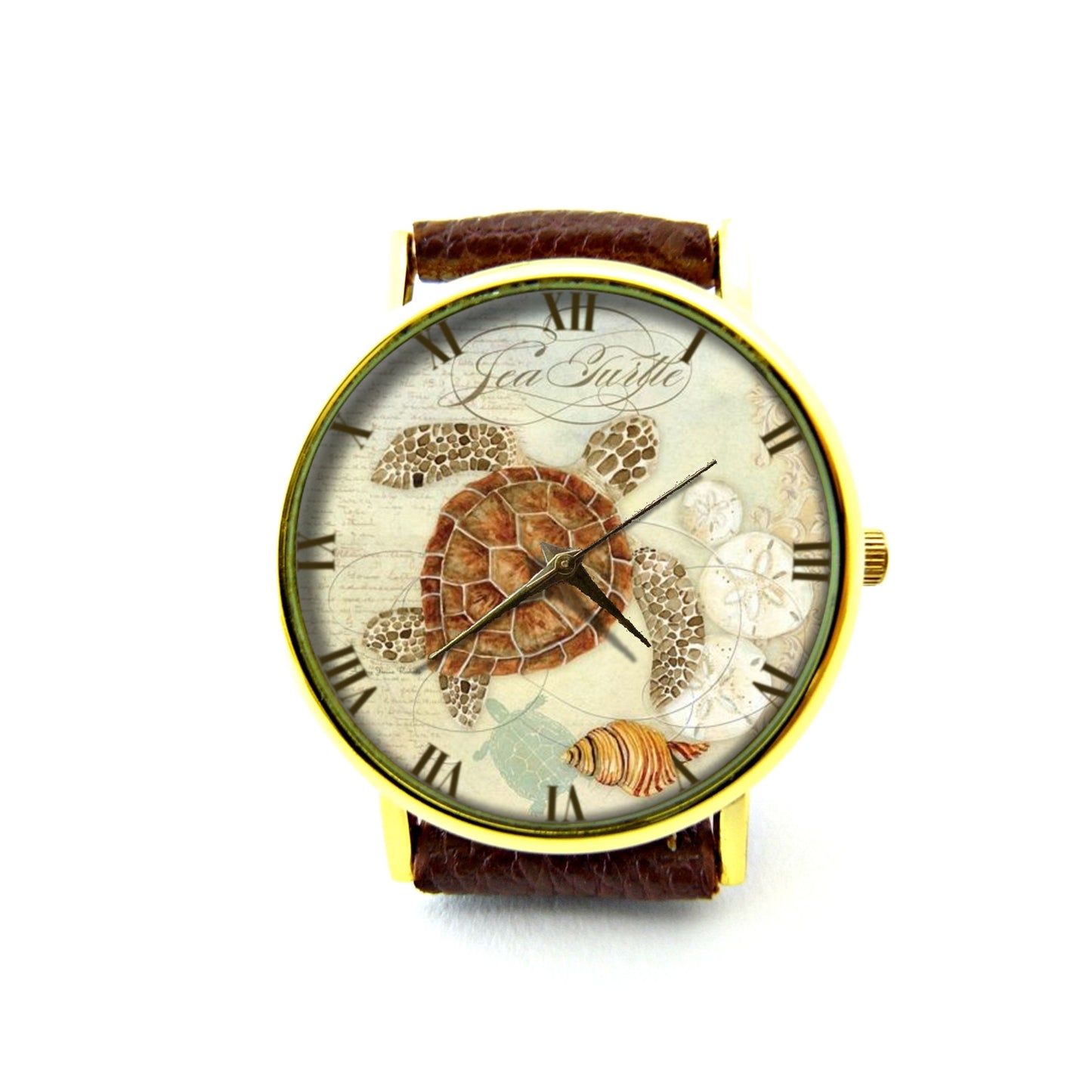 Vintage Sea Turtle Leather Watch, Turtle Watch, Gift Ideas, Birthday Gift, Turtle Jewelry