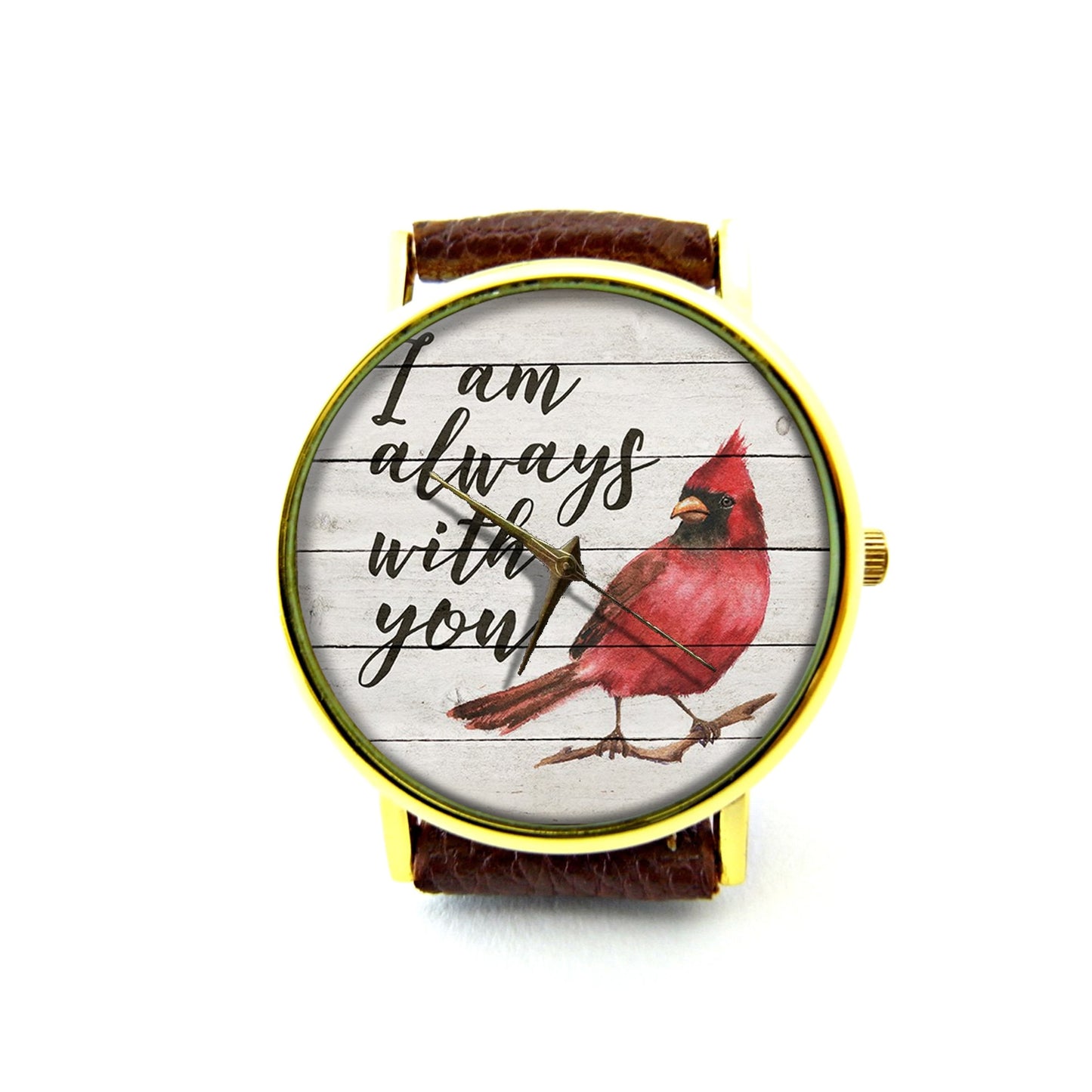 I Am Always With You Leather Watch, Memorial Watch, Unisex Watch, Vintage Style Watch, Memorial Jewelry