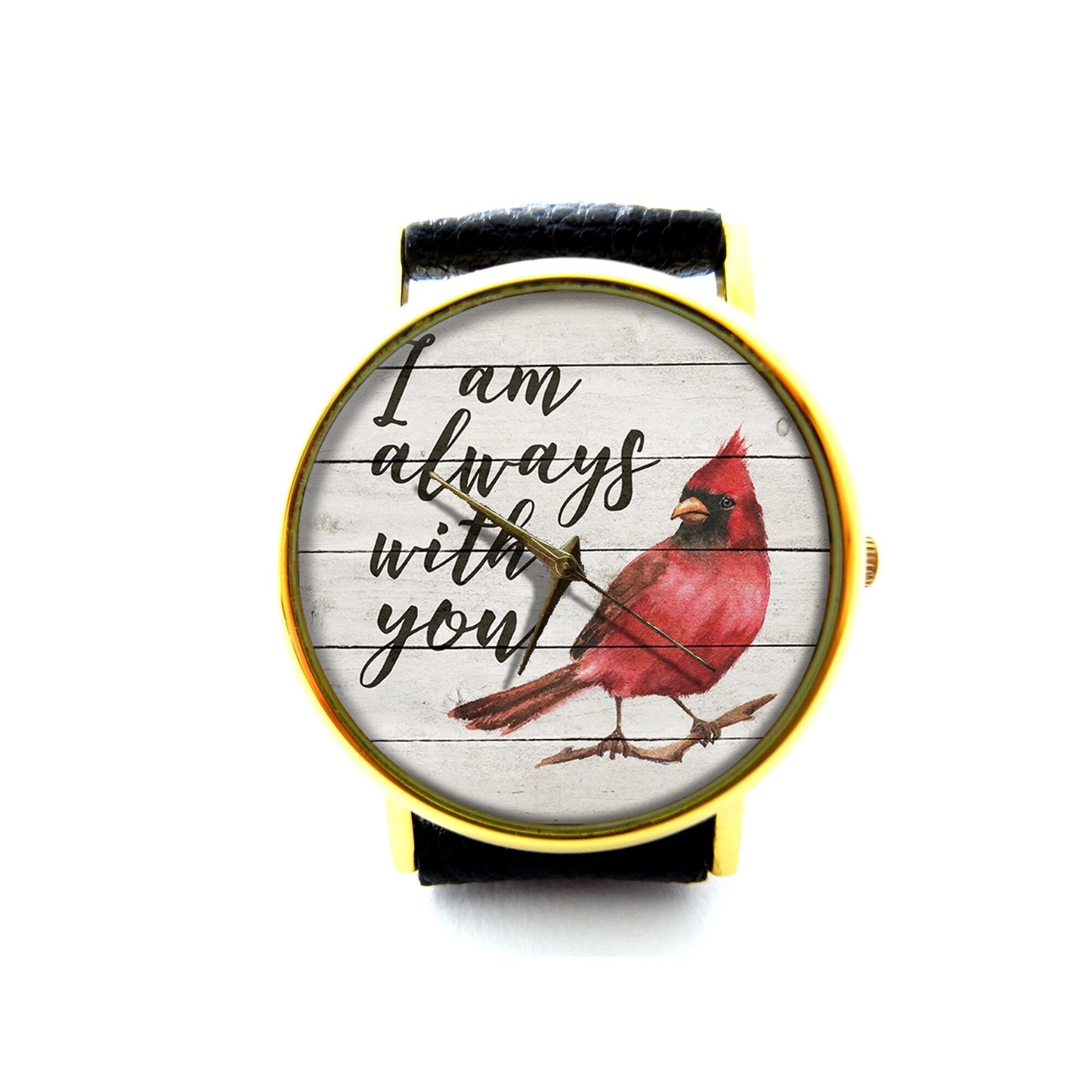 I Am Always With You Leather Watch, Memorial Watch, Unisex Watch, Vintage Style Watch, Memorial Jewelry