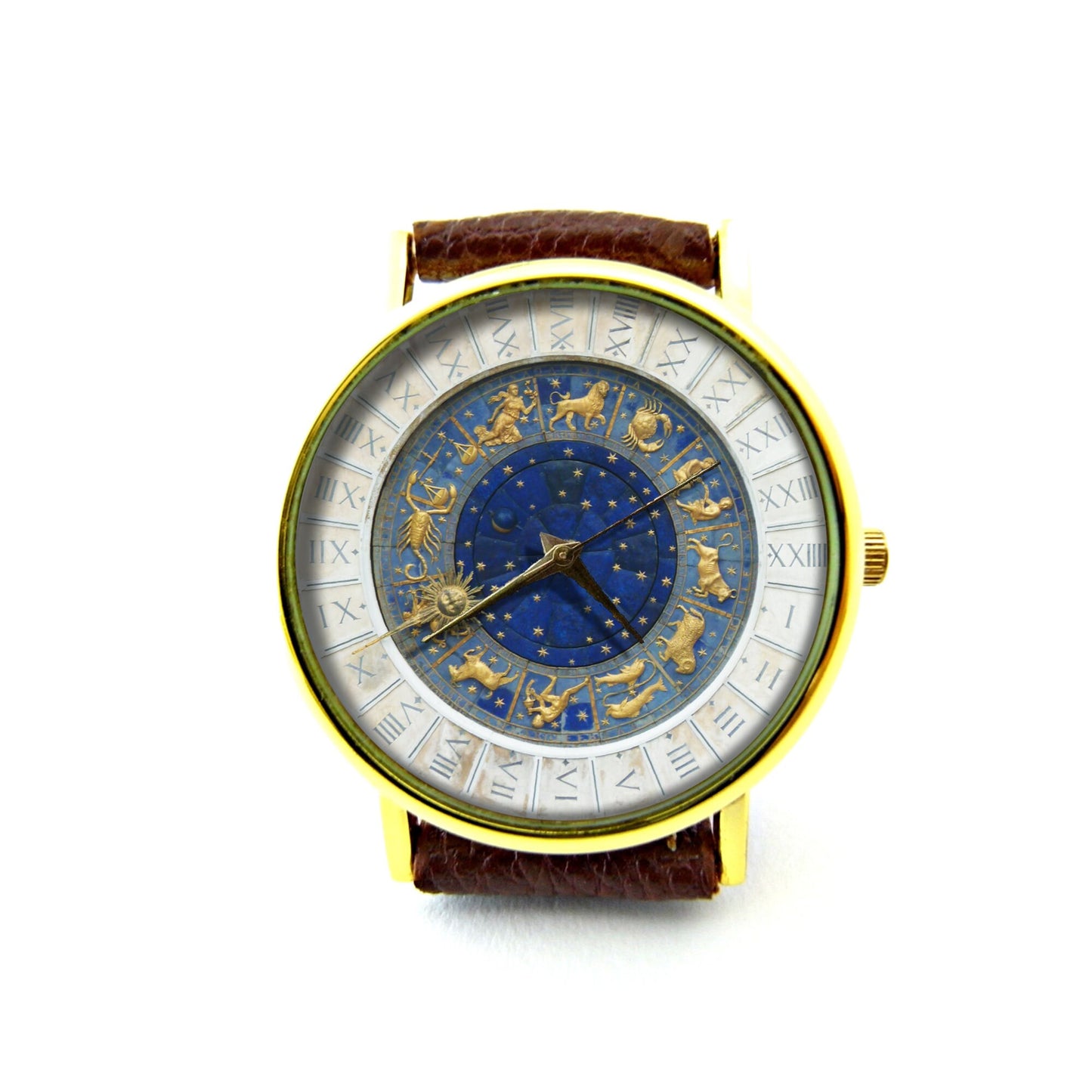 Zodiac Signs Leather Watch, Unisex Watch, Ladies Watch, Zodiac Constellations Watch, Astronomy Watch, Stars Watch