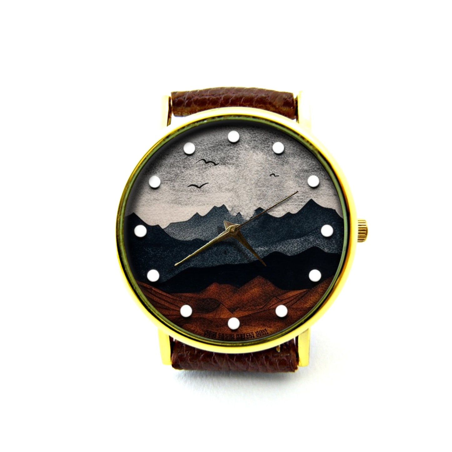 Mountain Art Leather Watch, Mountain Art Ladies Watch, Unisex Watch, Mountain Art Jewelry