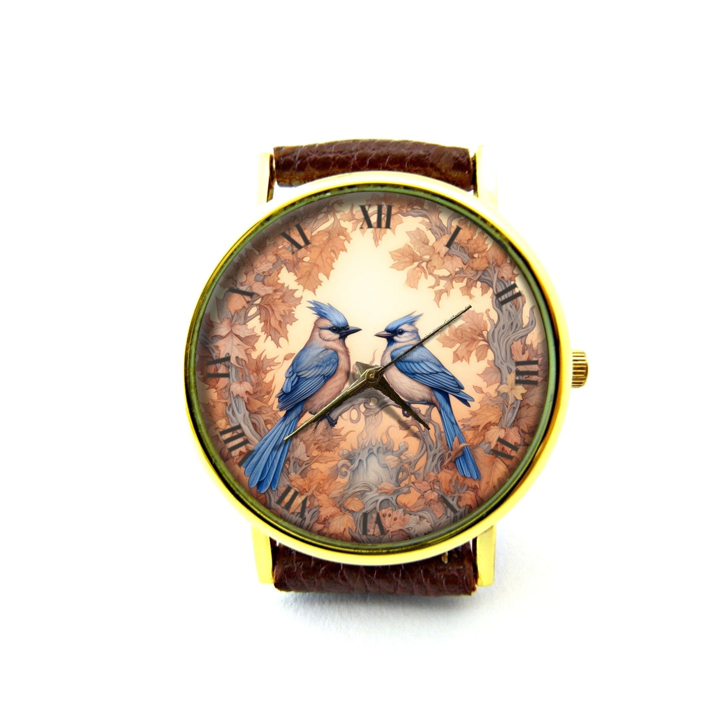 Blue Jays Leather Watch, Blue Birds Ladies Watch, Unisex Watch, Blue Jays Jewelry